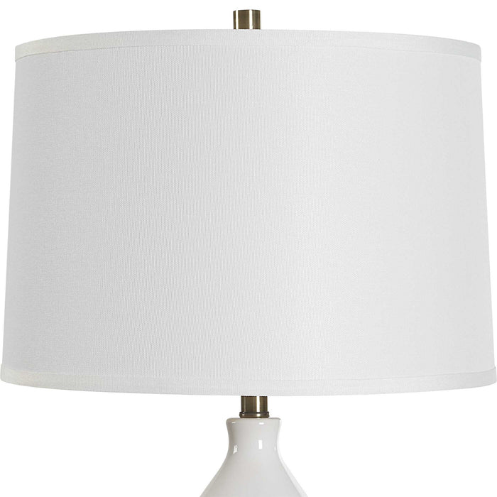 Ceramic Table Lamp - White Fabric