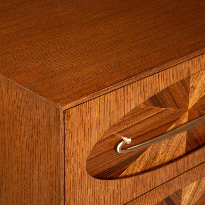 Tiger Eye - 6 Drawer 1 Door Chest - Woodtone