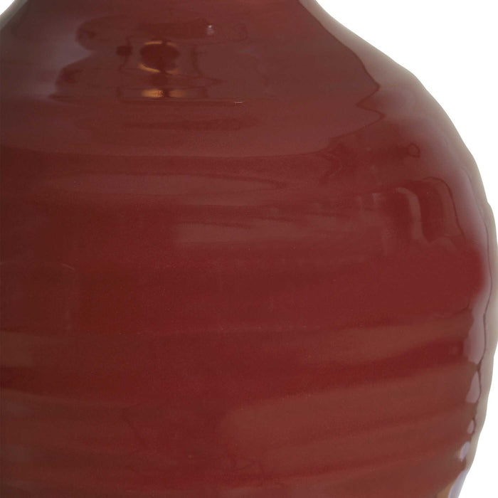 Table Lamp - Ruby Red / Antique Brass