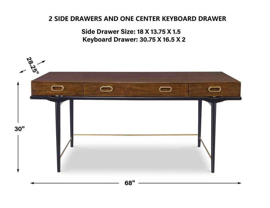 Glide - Desk - Gold / Woodtone