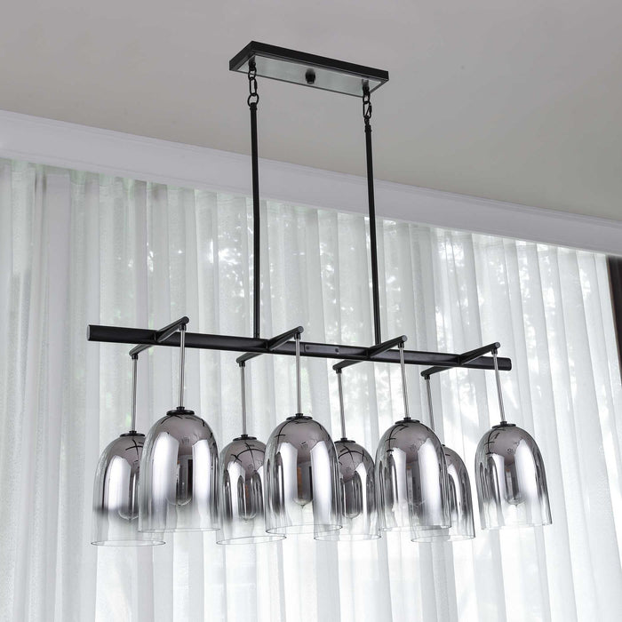 Kenner - 8 Light Chandelier - Black / Nickel / Silver