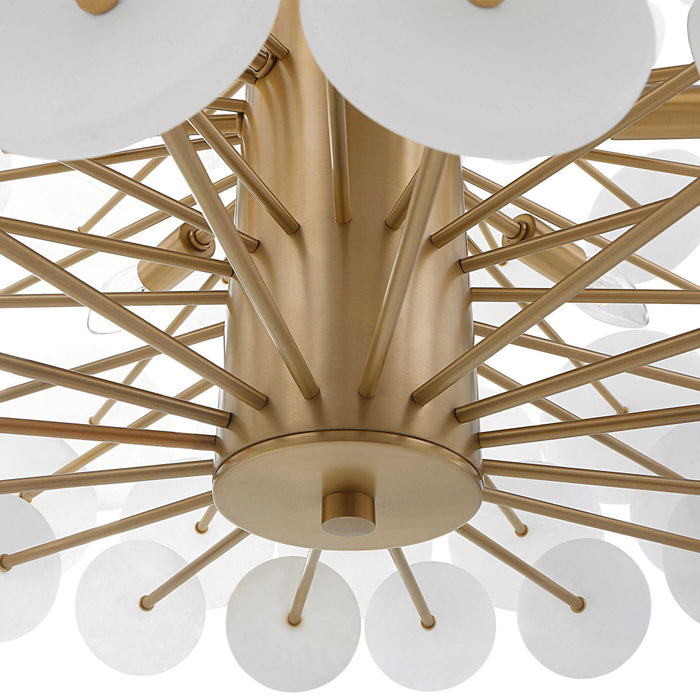 Alabaster Radiance - 8 Light Pendant - Brass