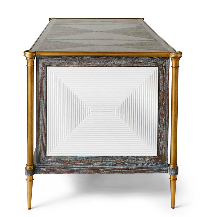 Let It Drop - Desk - Brown / Gold / White
