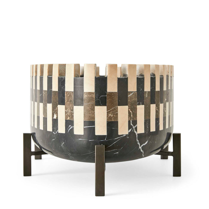 Domino - Cachepot - Black / Bronze / Brown