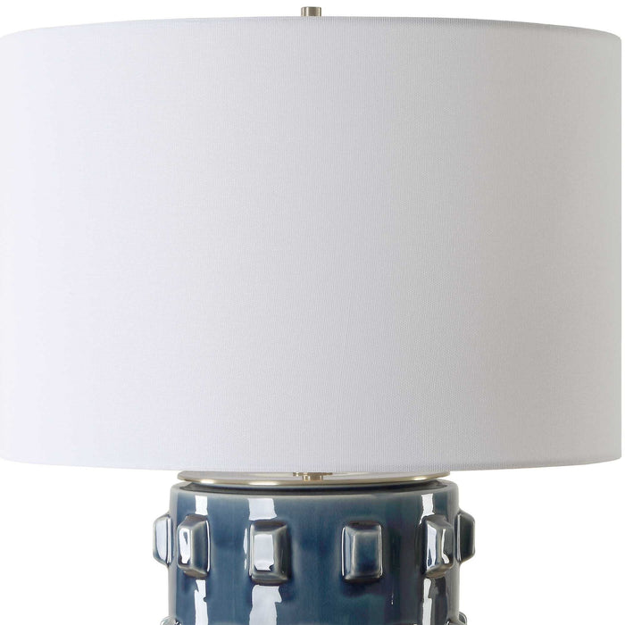 Table Lamp - Dark Blue & White