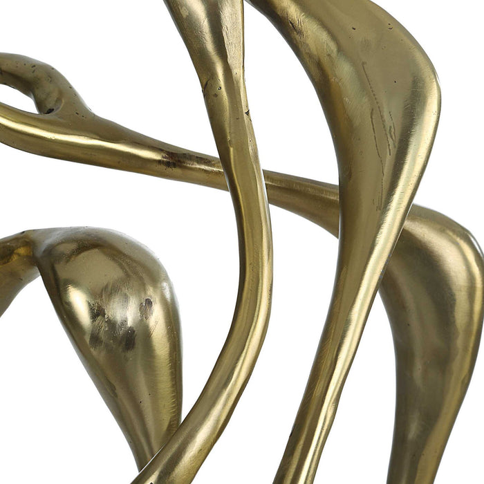 Tangle - Sculpture - Brass / Gold / White
