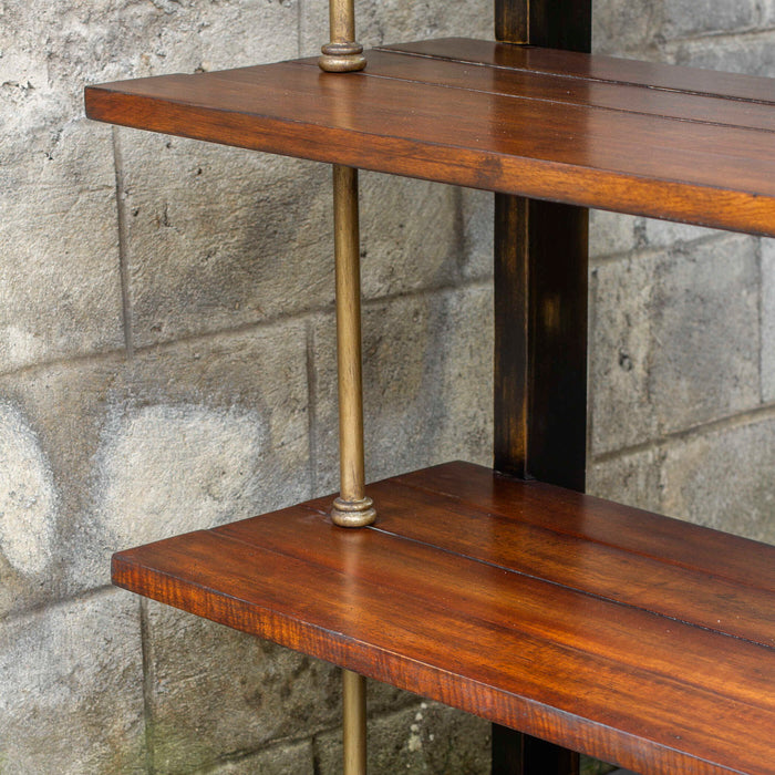 Hatcher - Etagere - Black / Brass / Woodtone