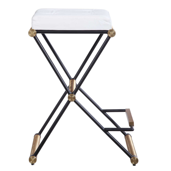 X Marks The Spot - Counter Stool - Black / Gold / White
