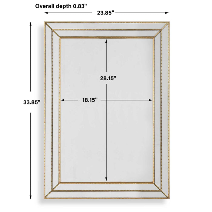Grooved Texture Mirror - Gold