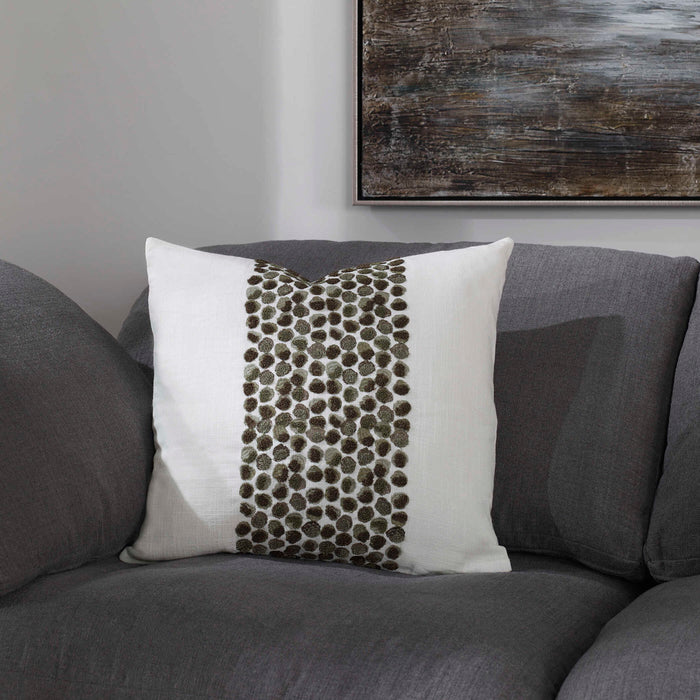 Fig Leaf - Pillow - Green / White