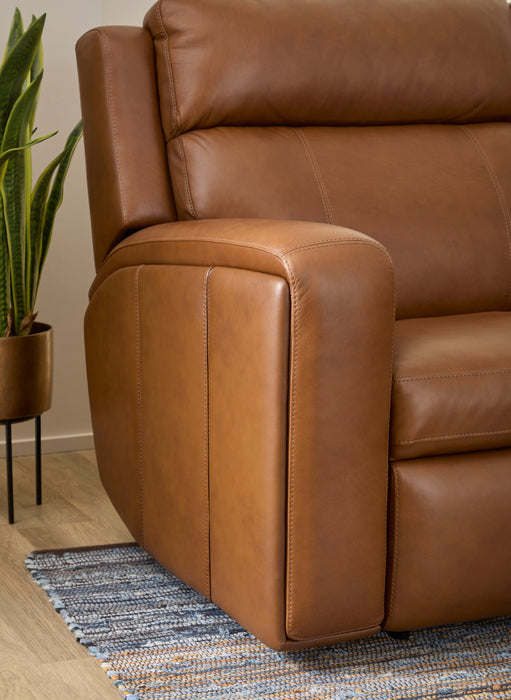 Wyatt Canyon Leather Power Reclining Sectional with Power Headrest & Lumbar