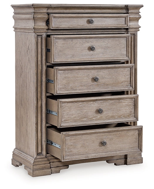 Blairhurst Queen Panel Bed with Mirrored Dresser, Chest and Nightstand